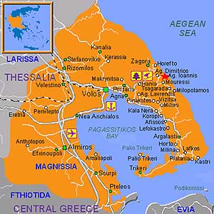 Carte géographique de Magnésie